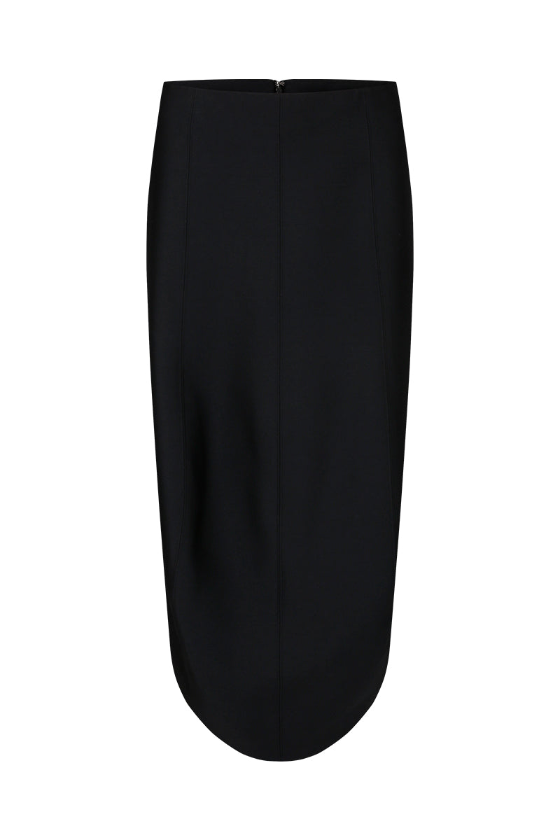 MORPH WOOL SILK SKIRT IN BLACK - CULT MIA