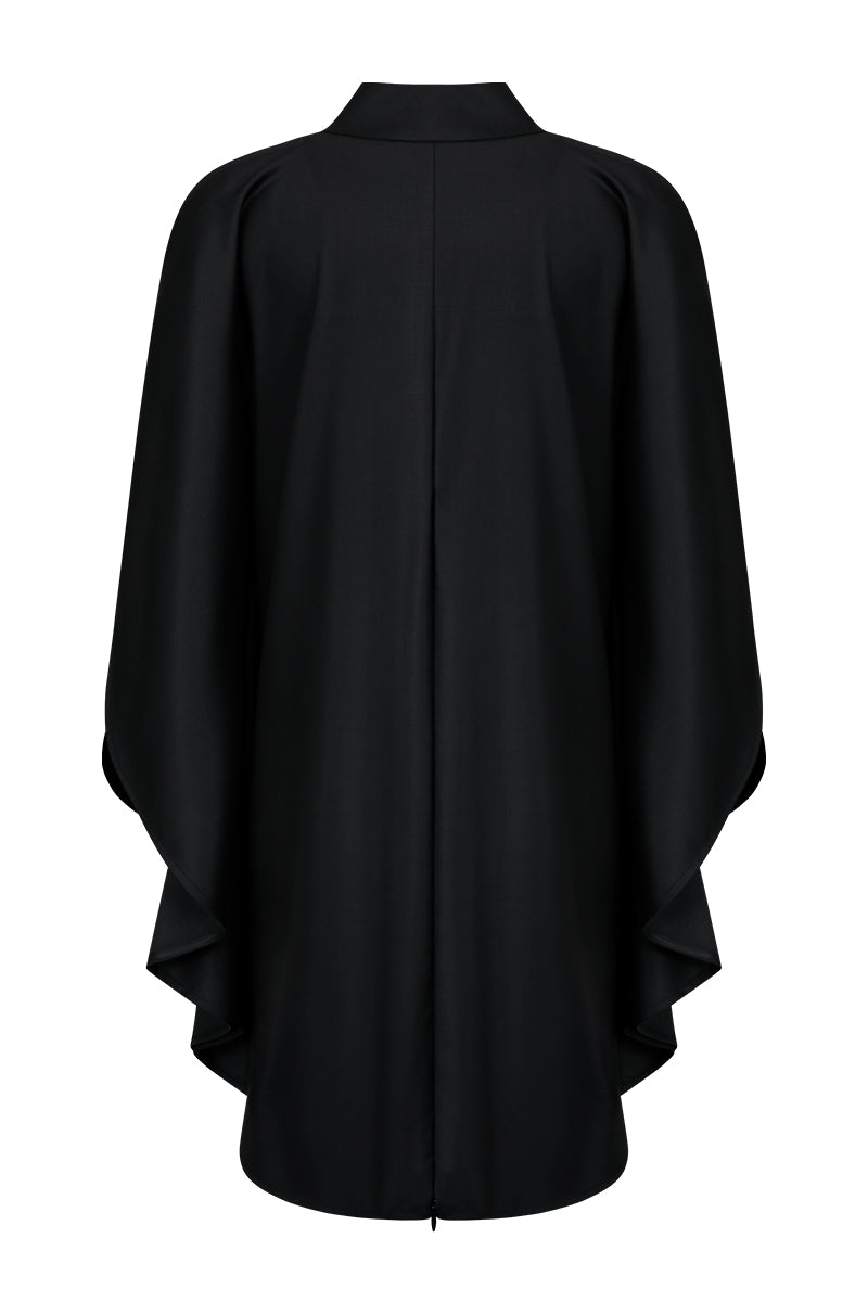 FILANTE CAPE WOOL BLOUSE IN BLACK - CULT MIA