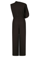 JINSUN FILANTE wool brown jumpsuit, front view, stylish long-sleeve one-piece outfit with a fitted waist and modern silhouette.