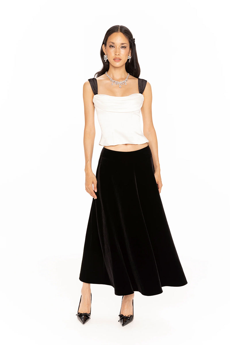 White Gia Bow Top by Nana Jacqueline, stylish sleeveless blouse with a bow detail, perfect for casual or dressy occasions.