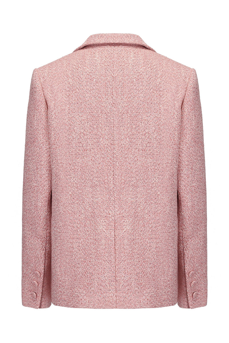 Nana Jacqueline GIA pink jacket shown from the back, stylish women's outerwear with a tailored fit and vibrant color.