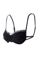Suncillo Gina sparkly black bikini top with adjustable straps and shimmering fabric, designed for stylish beachwear.