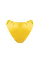 Suncillo Gina glossy bikini bottom in Sicily yellow, featuring a sleek, shiny swimwear design with a comfortable fit.