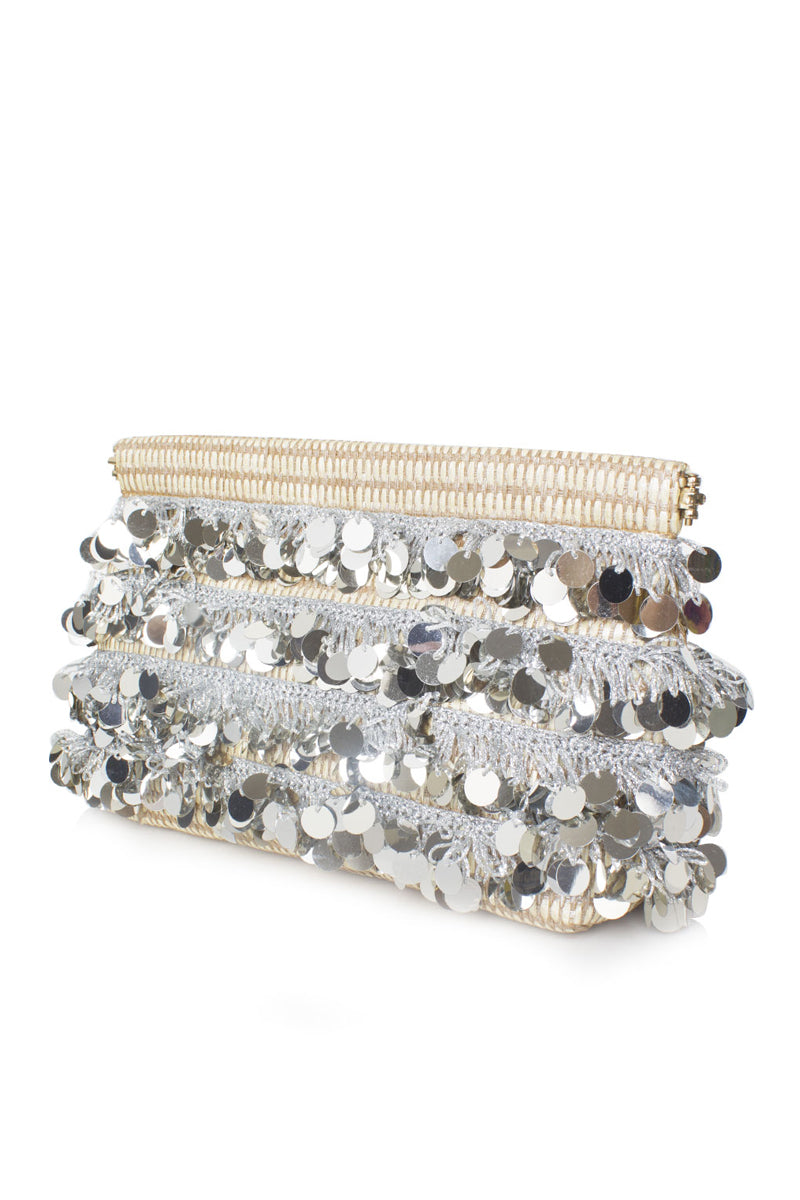 GLOW SILVER CLIPBAG CLUTCH - CULT MIA