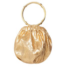 Gold Alice Wristlet by Sarah's Bag featuring a sleek gold top handle design with elegant detailing.