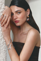 Silver and tan Gravity bracelet by Jude Benhalim featuring sleek design and mixed metal accents.