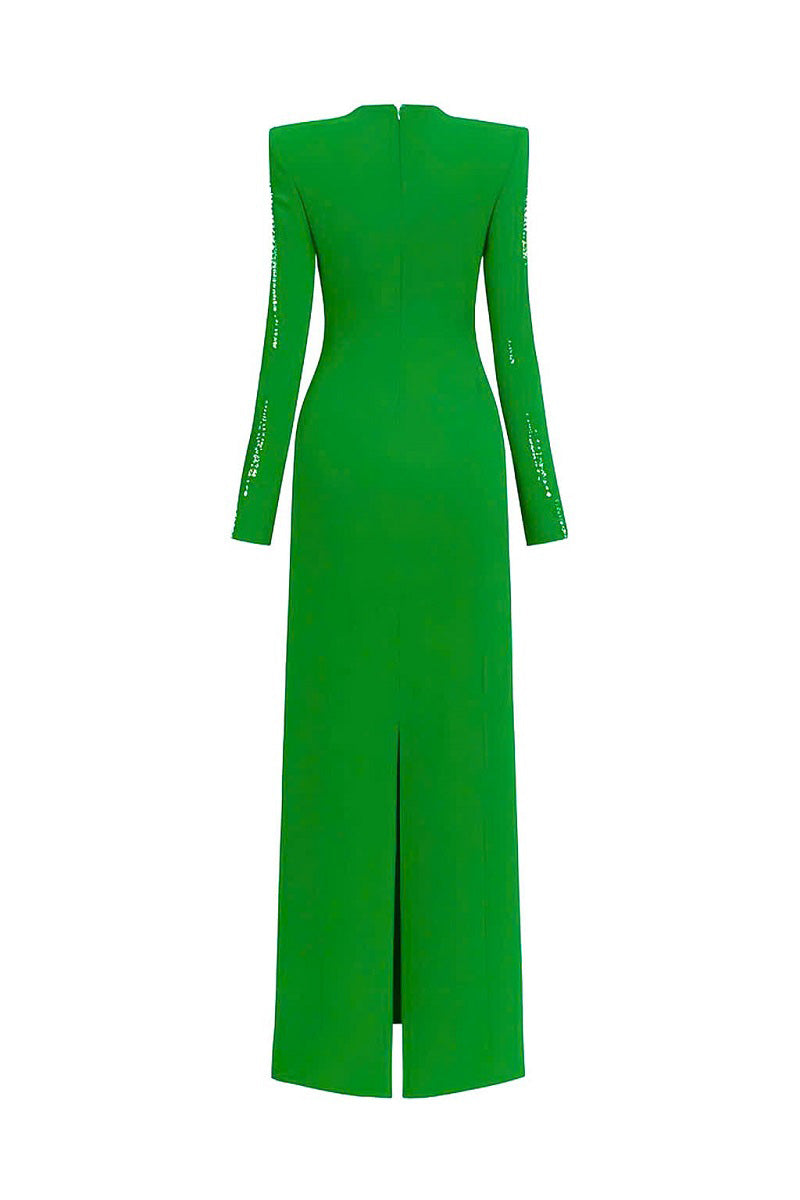 VELVET SATIN EMBELLISHED GOWN | CULT MIA