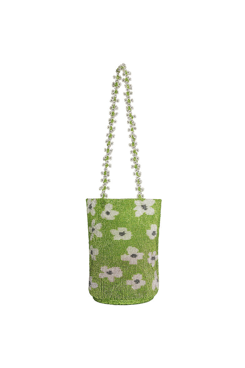 Green floral dream shoulder bag by Pura Utz featuring vibrant green flowers and a stylish design for everyday use