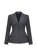 Gray Montsand single-breasted blazer featuring a tailored fit and classic lapel, displayed on a neutral background.