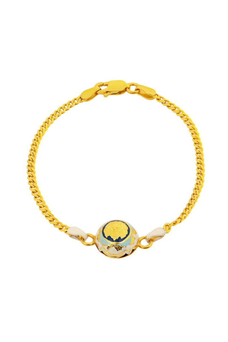 Blue Guardian Dome Bracelet by Álvaro Ávila featuring a sleek, rounded design and intricate detailing on a neutral background.