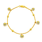 Álvaro Ávila Guardian Charm Bracelet featuring a blue design with intricate metal charms on a leather band.