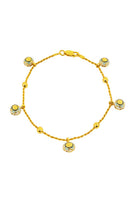 Álvaro Ávila Guardian Charm Bracelet featuring a blue design with intricate metal charms on a leather band.