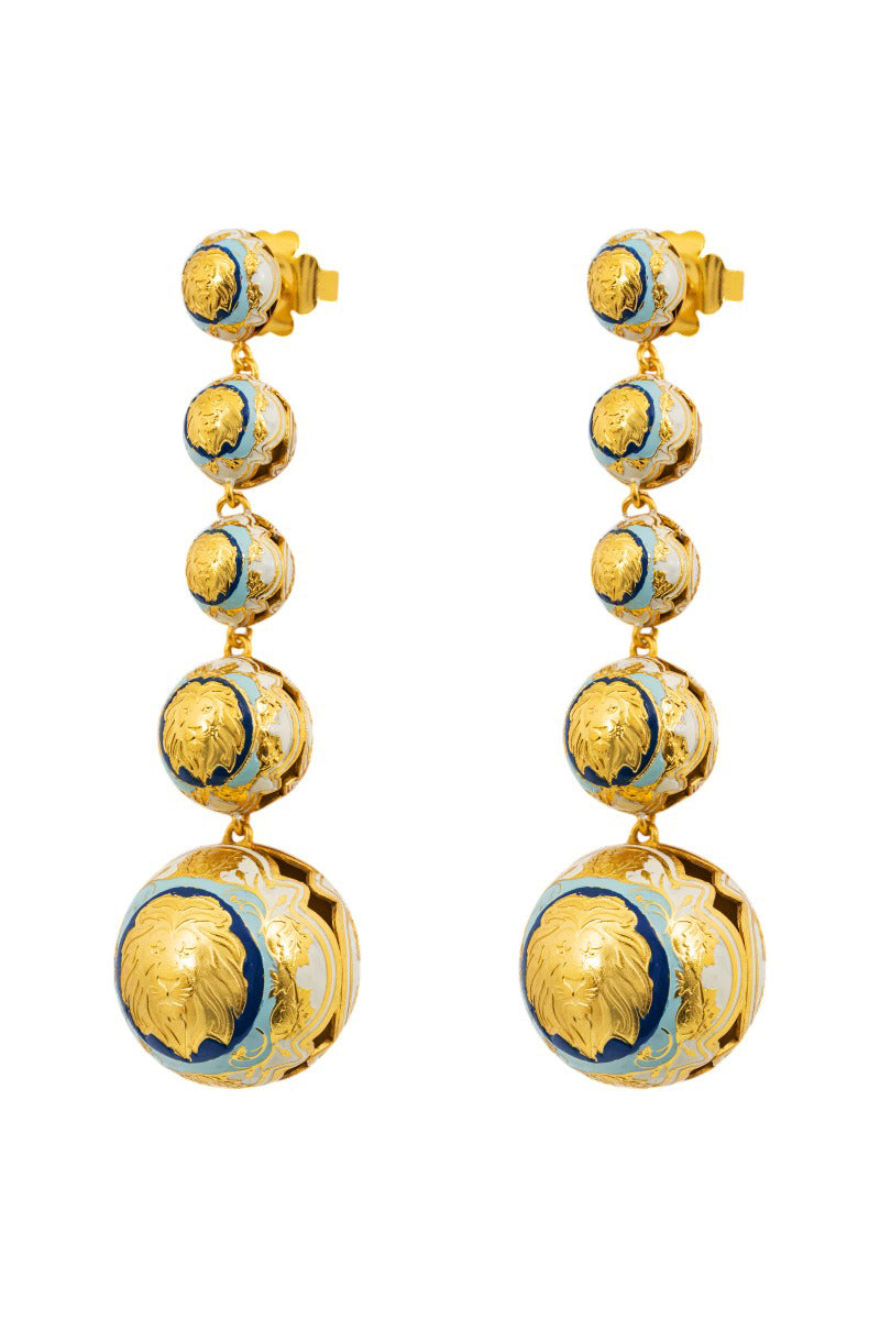 Álvaro Ávila Guardian tapered drop earrings in vibrant blue with sleek, modern design and smooth finish.