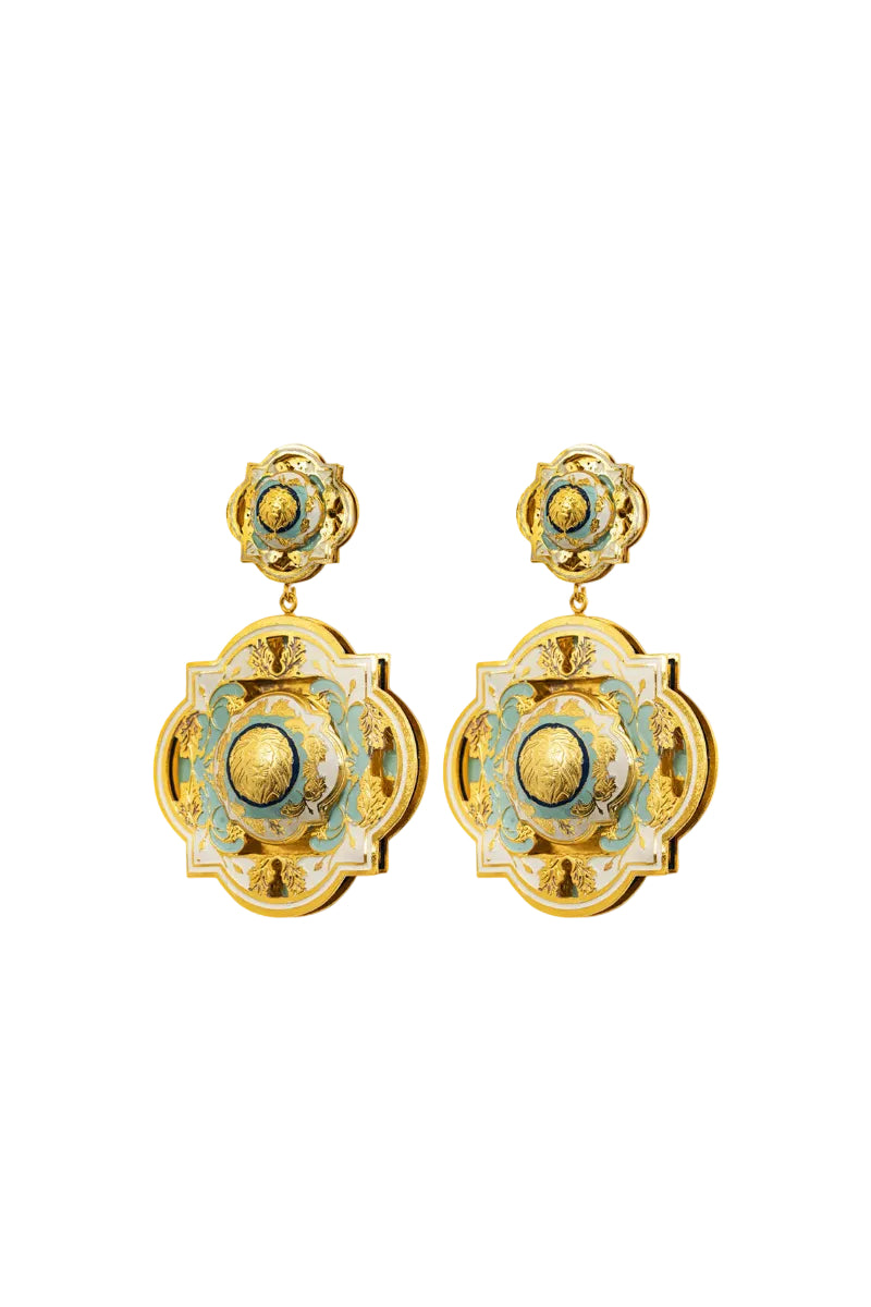 Álvaro Ávila Guardian Bold Drop Earrings in vibrant blue with sleek, modern design and elegant drop style.