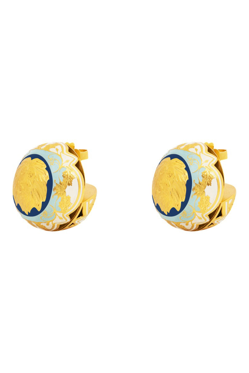 Álvaro Ávila Guardian Sphere Drop Earrings featuring blue spherical design and elegant hanging style.