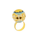 Blue Guardian Sphere Ring by Álvaro Ávila, featuring a smooth, rounded design with intricate detailing on the band.