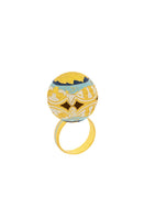 Blue Guardian Sphere Ring by Álvaro Ávila, featuring a smooth, rounded design with intricate detailing on the band.
