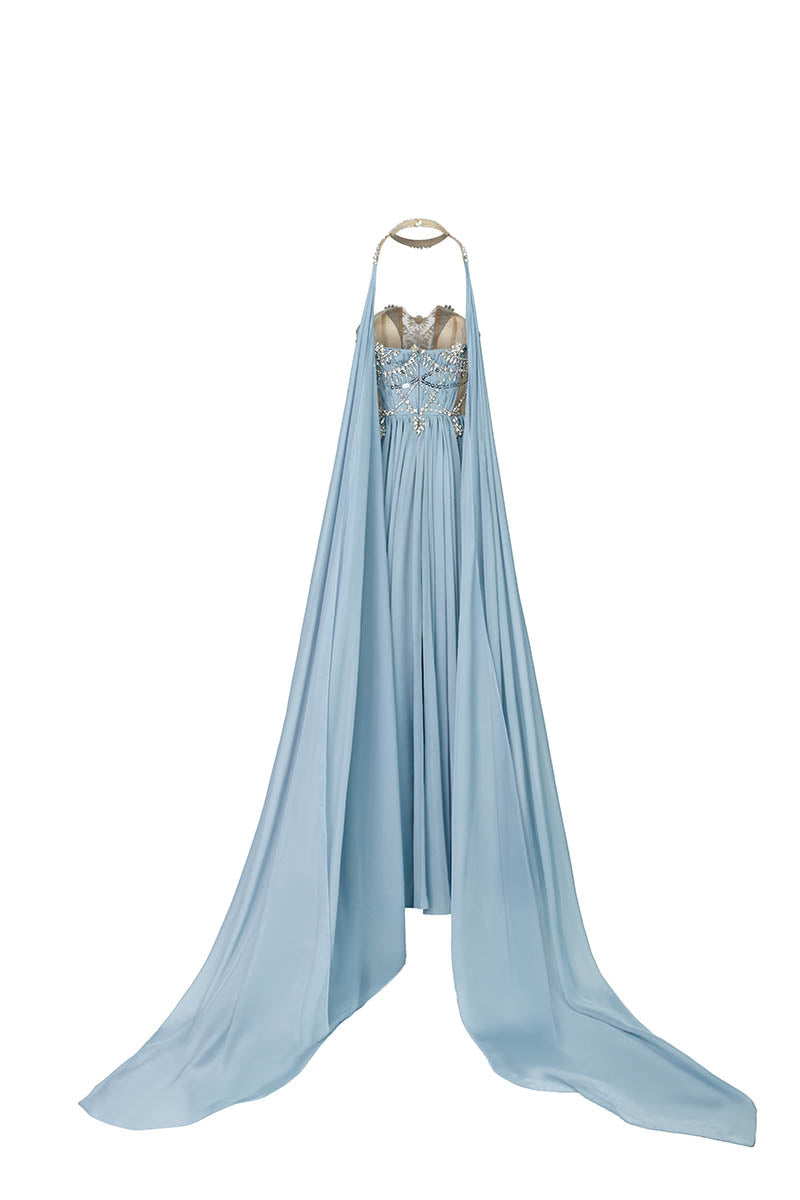 HACCHIC COUTURE VENUS GOWN IN BLUE | Cult Mia HACCHIC COUTURE VENUS GOWN IN BLUE | Cult Mia