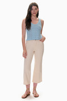 Rebecca Taylor Hannah Pointelle Tank top in seafoam color, featuring a delicate knit fabric and sleeveless design.