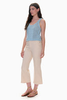 Seafoam Rebecca Taylor Hannah Pointelle Tank top with delicate knit detailing and sleeveless design.