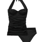 Seaquelle Haven bikini top and bottom in pearl black, featuring a stylish and comfortable swimwear set with a smooth finish.