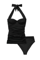Seaquelle Haven bikini top and bottom in pearl black, featuring a stylish and comfortable swimwear set with a smooth finish.