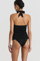 Seaquelle Haven bikini top and bottom in Pearl Black, featuring a stylish black bikini set with sleek, modern design.