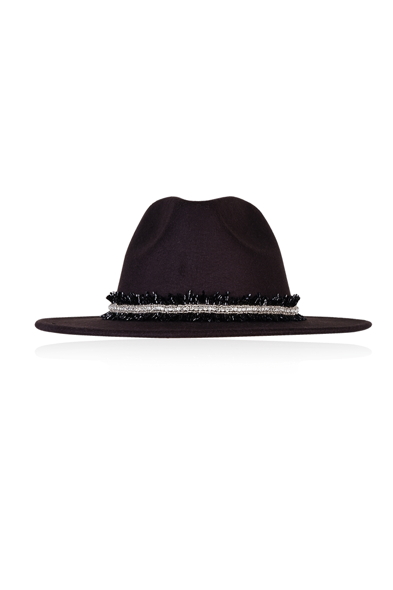 BLACK FEATHER HAT - CULT MIA