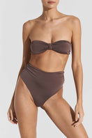 Seaquelle Heliotop and Haven bikini bottoms in nougat color, featuring a stylish, comfortable swimwear design for women.