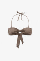 Seaquelle Helio bikini top and Haven bikini bottom in nougat, featuring soft fabric and stylish design for beachwear.
