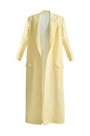 Deme By Gabriella Heloise butter yellow jacket with a stylish fit and lightweight fabric, perfect for spring and casual wear.