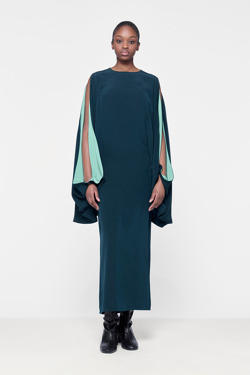 CONTRAST COLOUR MAXI SLEEVE KAFTAN