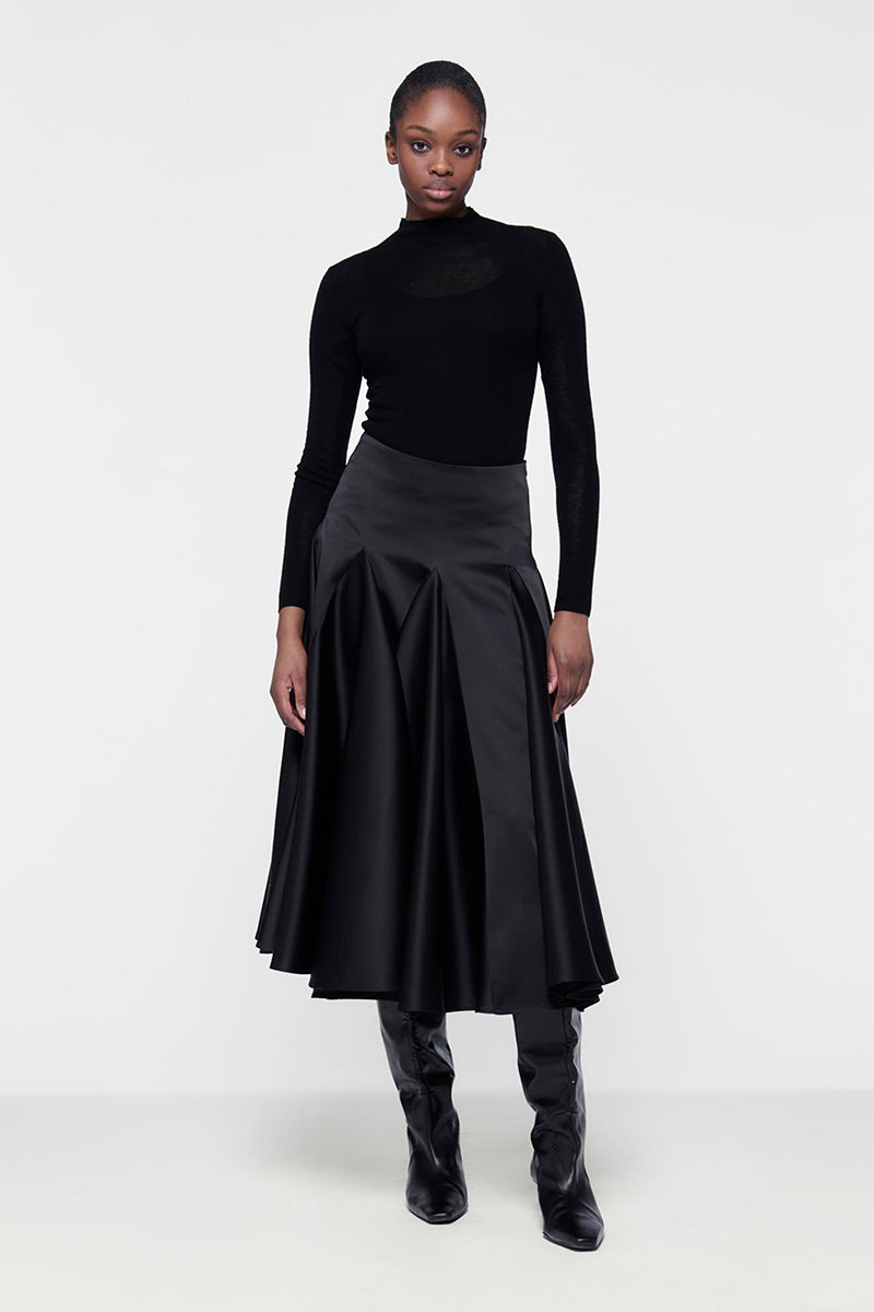 FLARED GODET SKIRT