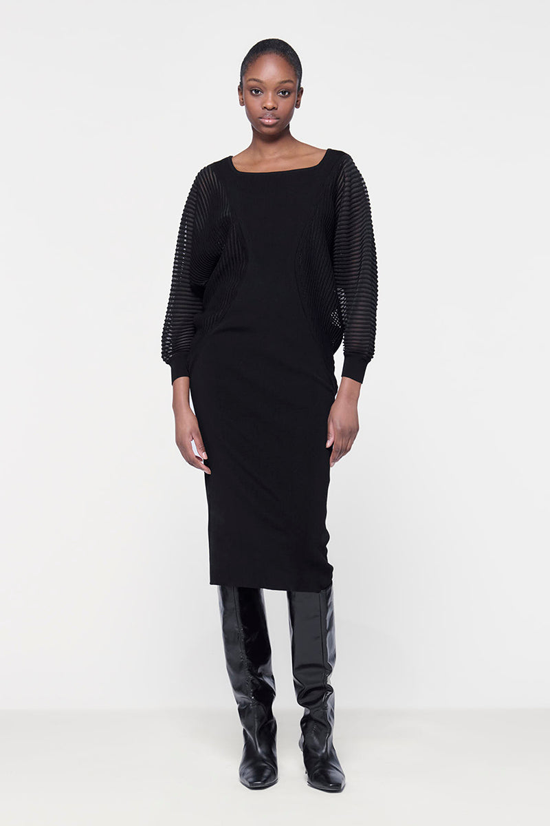 RIBBED BATWING KNIT TOP