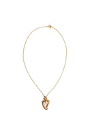 Sara & Flora terracotta midi perfume pendant necklace with a smooth, rounded design and a delicate chain.