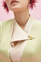 Jenny K Tran Horley Blazer jacket, stylish tailored blazer with notch lapel and button closure, front pockets, in classic dark color.