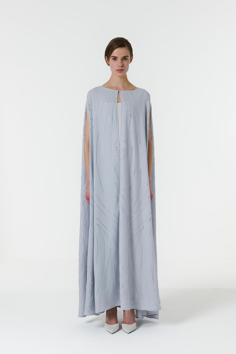 EMBELLISHED CAPE IN BLUE - CULT MIA