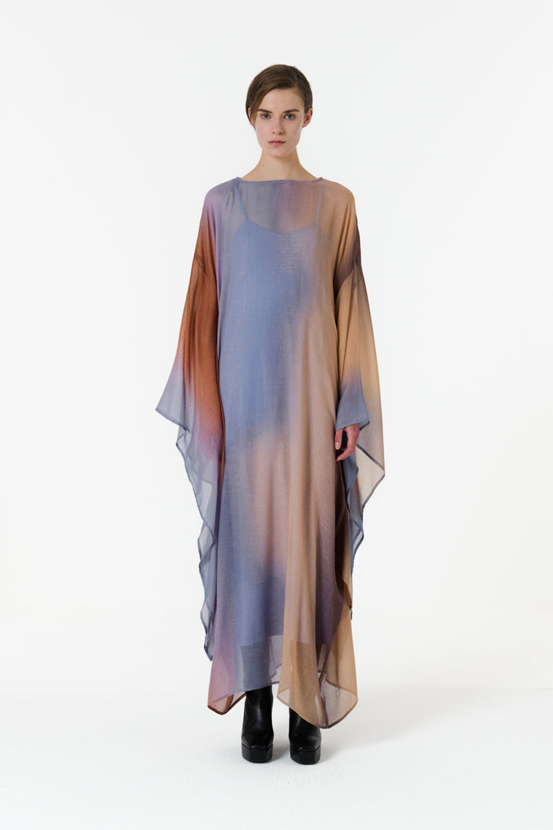 METALLIC KIMONO SLEEVE KAFTAN IN MULTICOLOR - CULT MIA