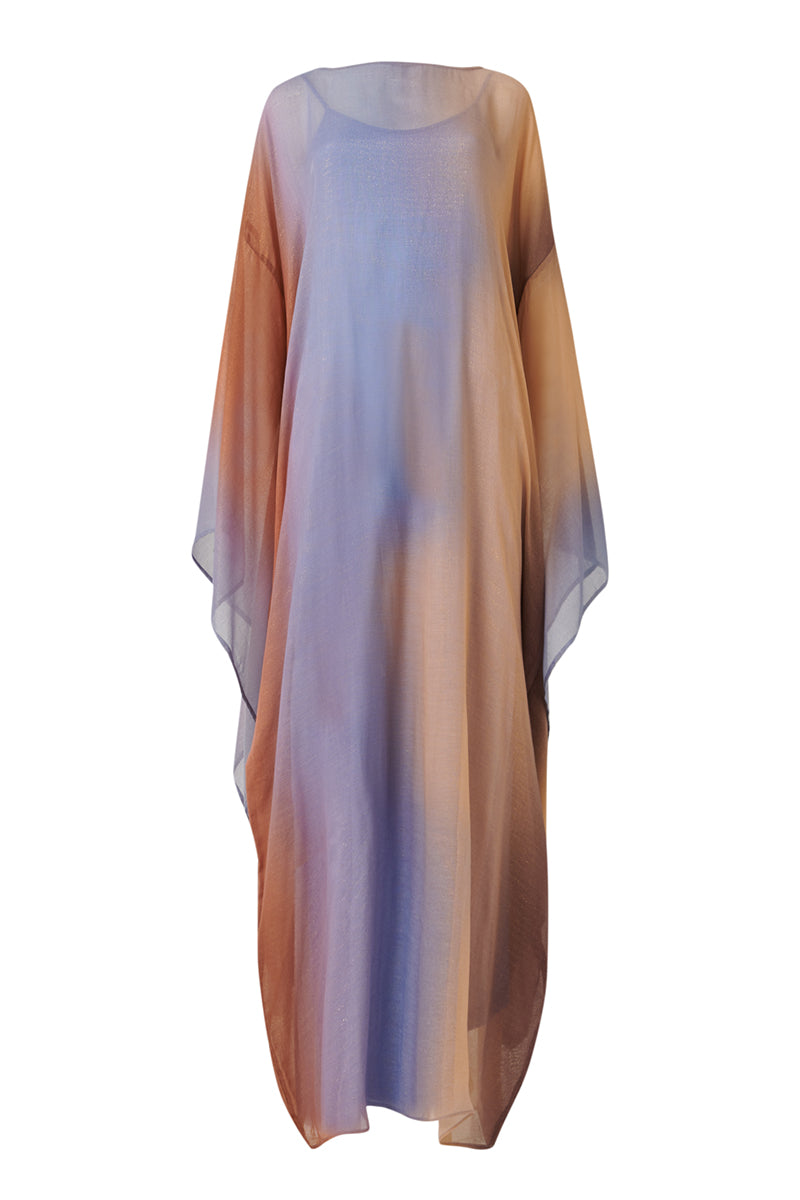METALLIC KIMONO SLEEVE KAFTAN IN MULTICOLOR - CULT MIA