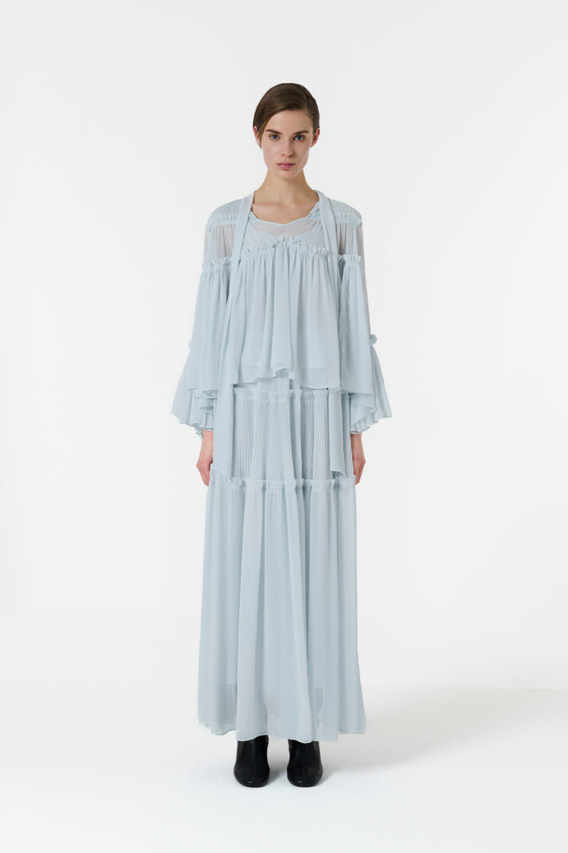 FRILL DETAILED TOP IN BLUE - CULT MIA