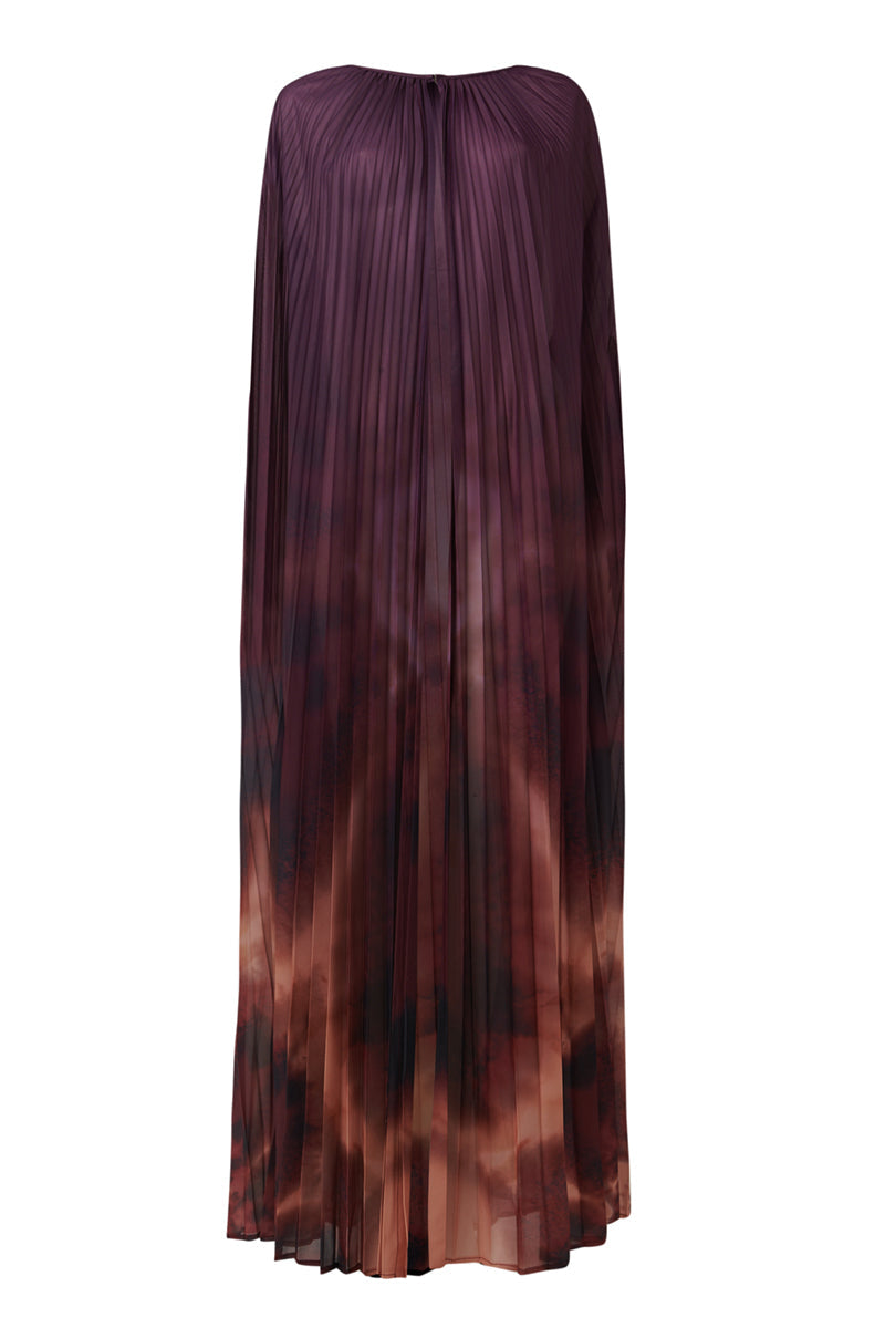 PRINTED PLEATED CAPE IN PURPLE - CULT MIA