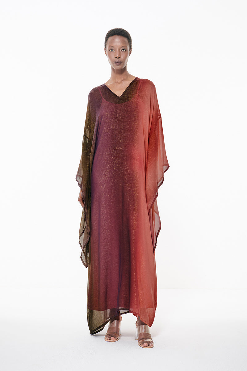 GRADIENT PRINT KIMONO KAFTAN IN MULTICOLOR - CULT MIA