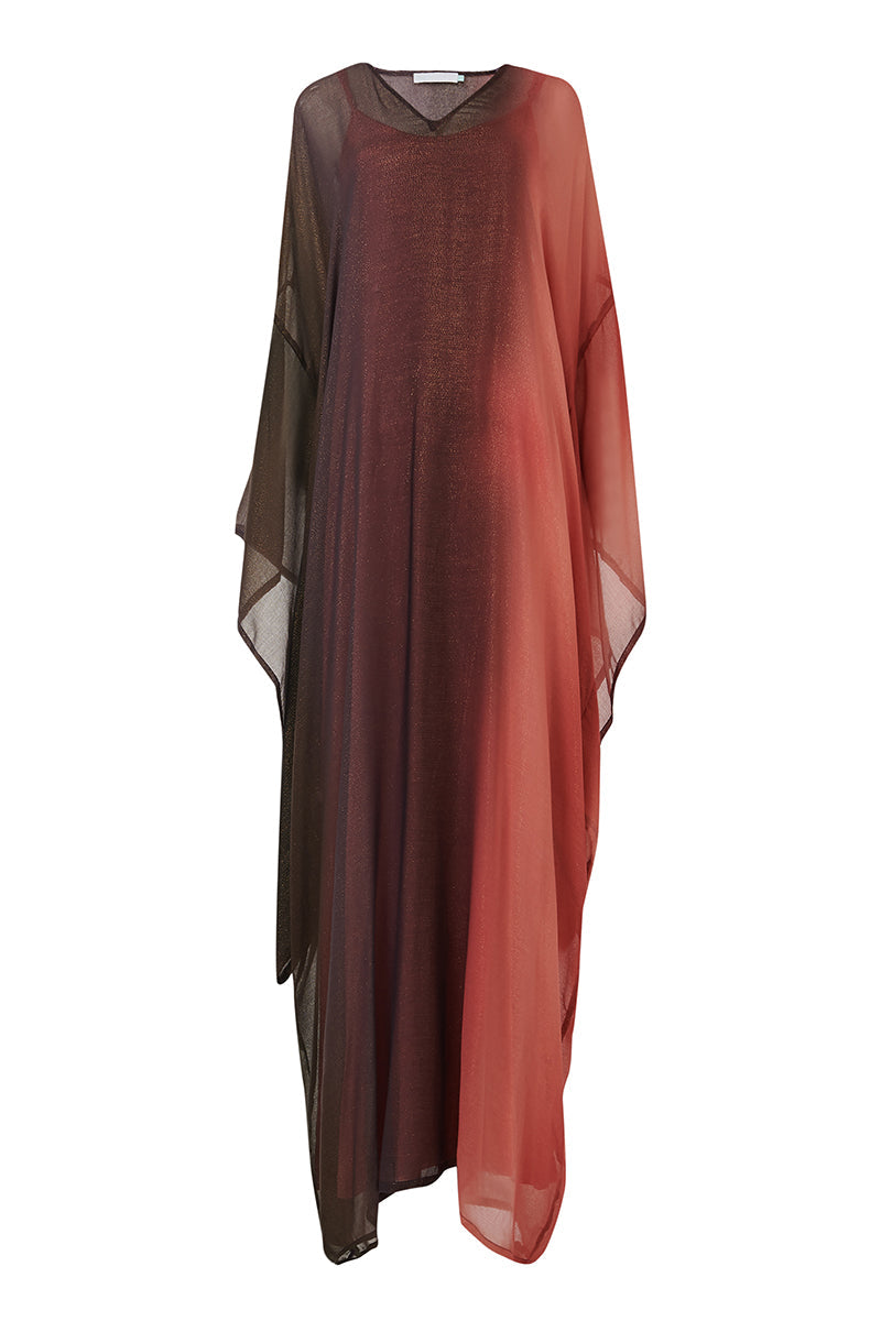 GRADIENT PRINT KIMONO KAFTAN IN MULTICOLOR - CULT MIA