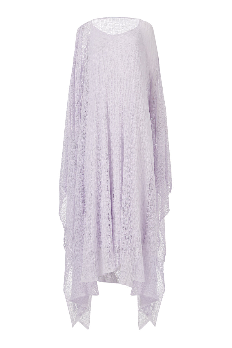 TEXTURED OPEN KNIT KAFTAN IN MAUVE - CULT MIA