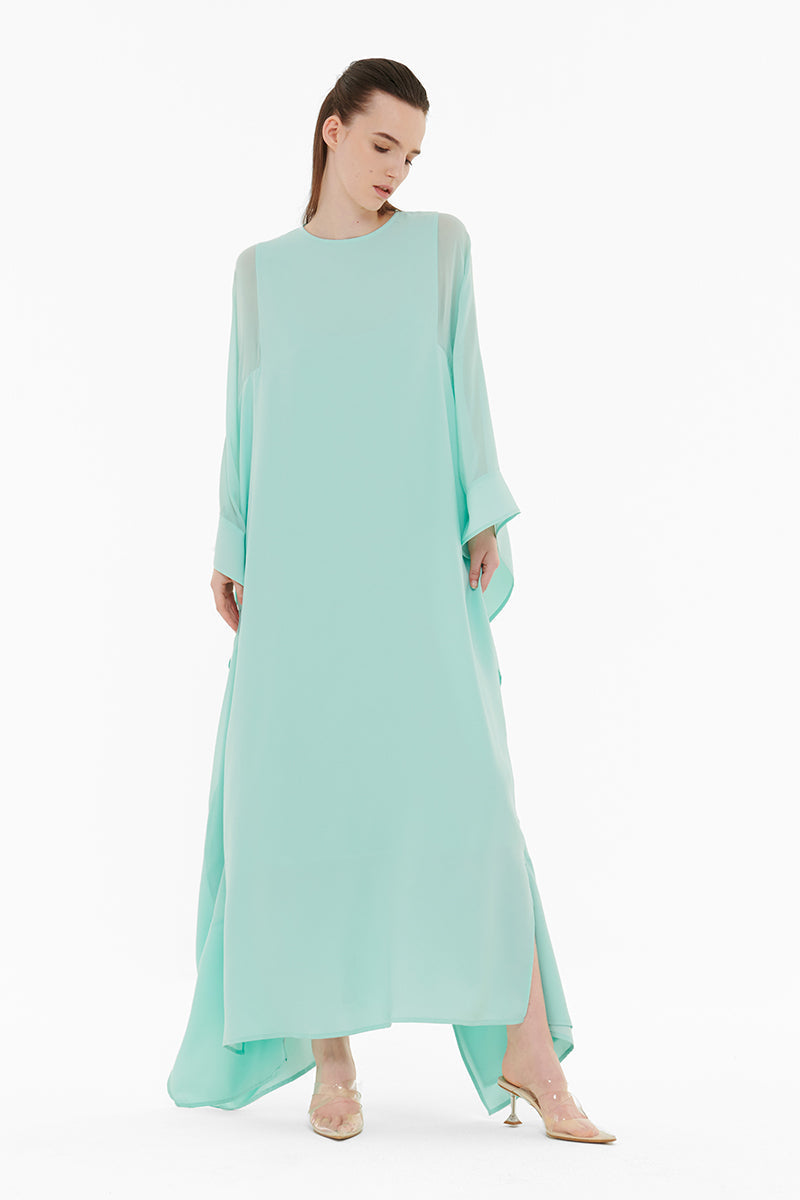 CHIFFON PANEL DETAIL KAFTAN - CULT MIA