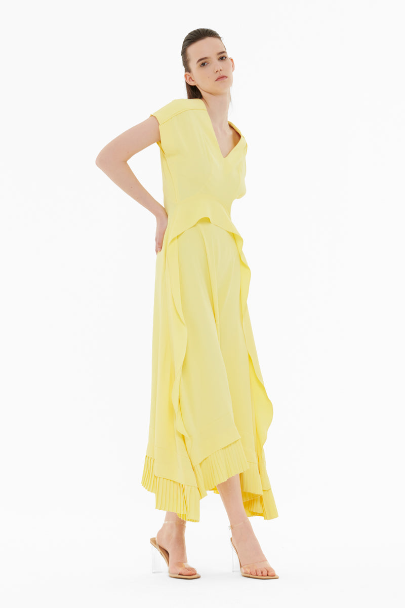 FRILLED PANELLED DRESS - CULT MIA
