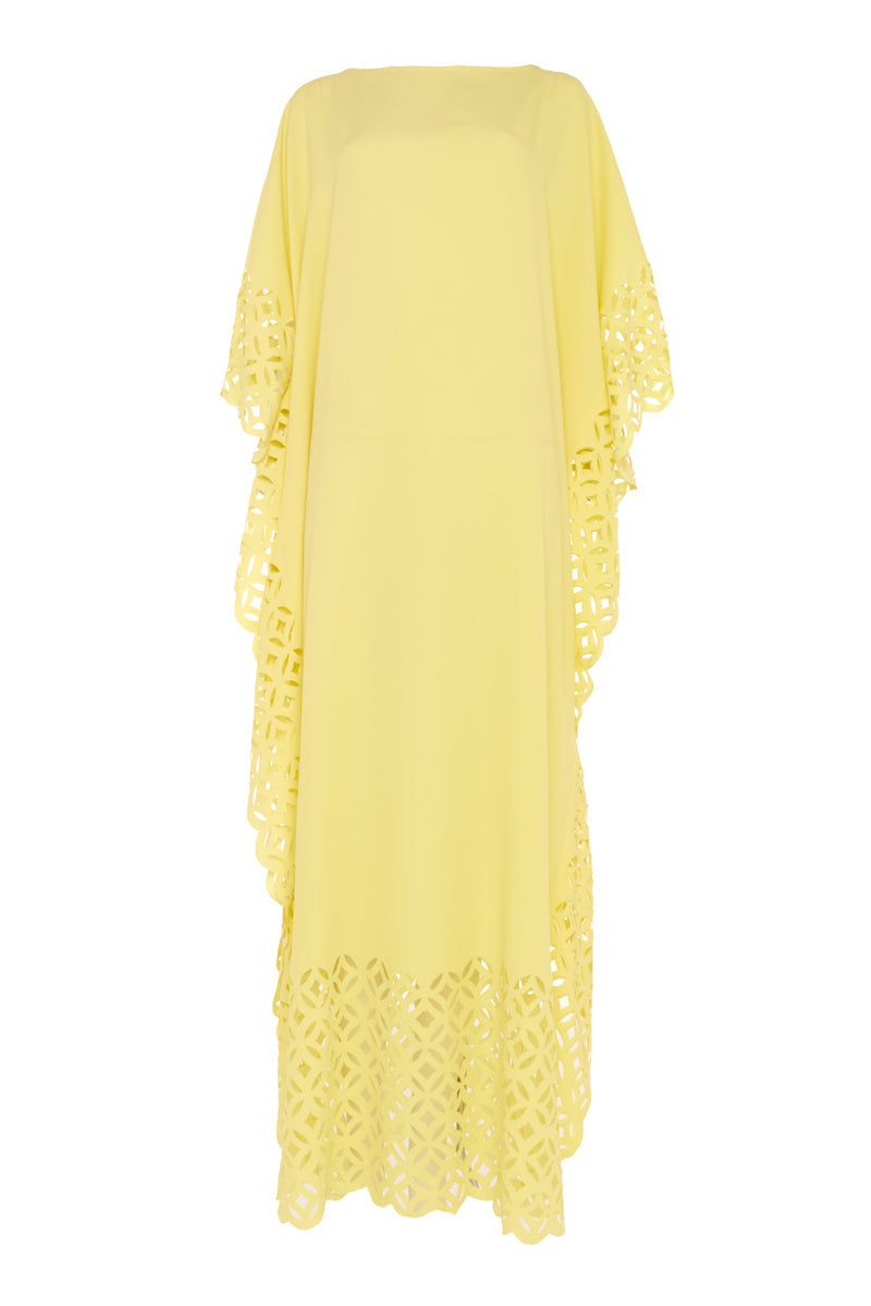 LASER-CUT KAFTAN IN YELLOW - CULT MIA