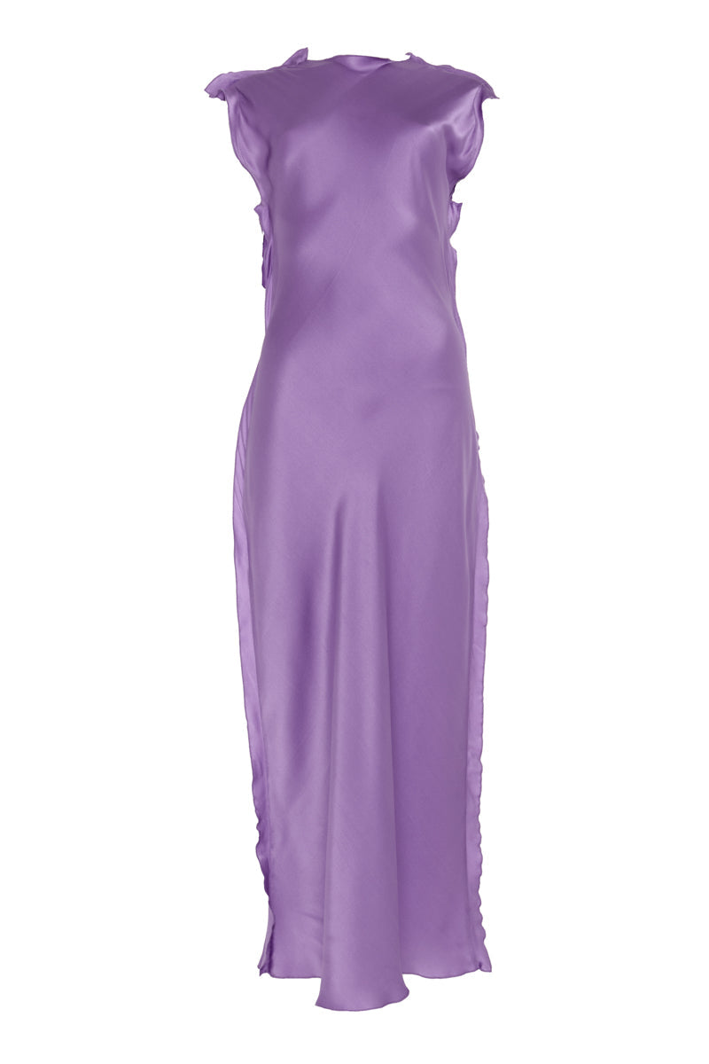 RUFFLE BACK SILK DRESS - CULT MIA