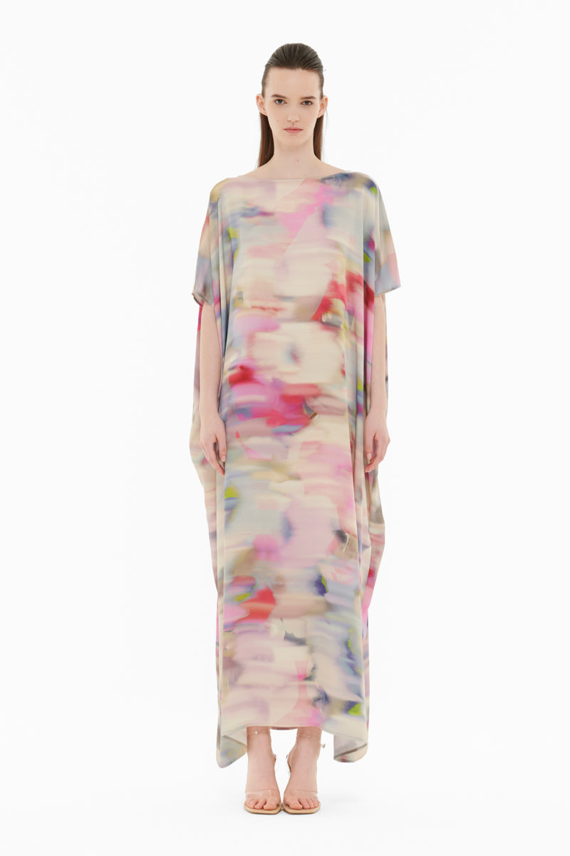 PRINTED GRAY KAFTAN - CULT MIA