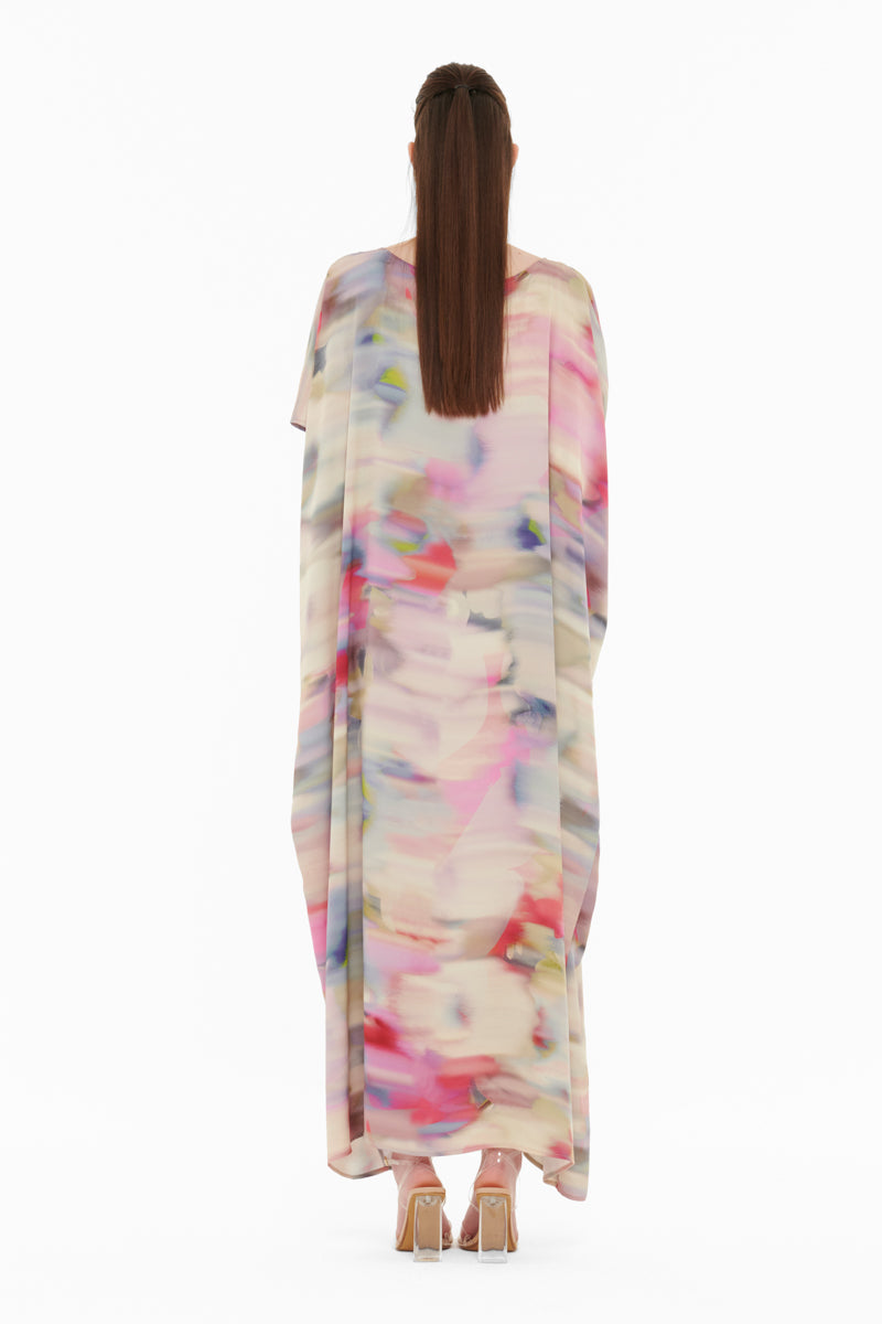 PRINTED GRAY KAFTAN - CULT MIA